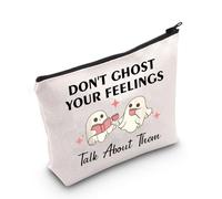 Mental Health Matters Gift Don't Ghost Your Feelings Talk About Them, bolsa de cosméticos, regalo para consejero escolar, No fantasmas tu bolso