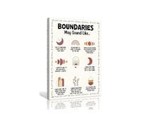 Mental Health Poster Boundaries Poster Positive Wall Art Therapy Office Decorations for Bedroom Canvas Pictures Modern Painting Prints(Unframed,16x24inch(40x60cm))