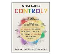 Mental Health Poster Feelings Wheel Emotion Chart Canvas Wall Art for Therapy Office Counseling Room and Bedroom Decor(Framed,12x18inch(30x45cm))