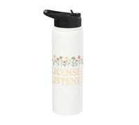 Mental Health School Counselor Therapy Licensed Listener Stainless Steel Insulated Water Bottle