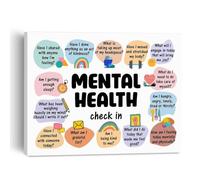 Mental Wellness Awareness Wall Art - Affirmations and Positive Reminders Canvas Print - Decor for Calming Office, School Counselor, or Home Environment(Unframed,08x12inch(20x30cm))