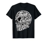 Mentalidad Creativa Piensa Fuera De La Caja Calavera Tipografía Camiseta