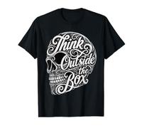 Mentalidad Creativa Piensa Fuera De La Caja Calavera Tipografía Camiseta gráfica económica