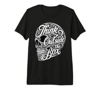 Mentalidad Creativa Piensa Fuera De La Caja Calavera Tipografía Camiseta Premium