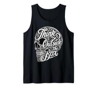 Mentalidad Creativa Piensa Fuera De La Caja Calavera Tipografía Camiseta sin Mangas