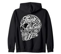 Mentalidad Creativa Piensa Fuera De La Caja Calavera Tipografía Sudadera con Capucha