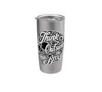Mentalidad Creativa Piensa Fuera De La Caja Calavera Tipografía Vaso térmico de acero inoxidable de doble pared