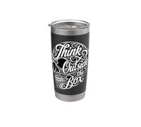 Mentalidad Creativa Piensa Fuera De La Caja Calavera Tipografía Vaso térmico de acero inoxidable de doble pared