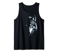 Mentalidad de Cara de Lobo Inspiradora Cara de Lobo de Aspecto Profundo Camiseta sin Mangas