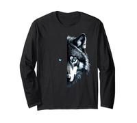 Mentalidad de Cara de Lobo Inspiradora Cara de Lobo de Aspecto Profundo Manga Larga