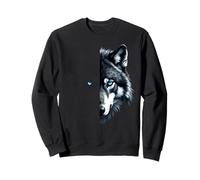 Mentalidad de Cara de Lobo Inspiradora Cara de Lobo de Aspecto Profundo Sudadera