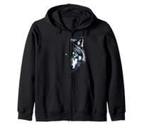 Mentalidad de Cara de Lobo Inspiradora Cara de Lobo de Aspecto Profundo Sudadera con Capucha