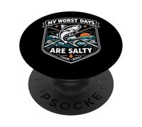 Mentalidad de Pesca en Agua Salada para Pescadores centrados en el océano Tranquilo PopSockets PopGrip Adhesivo