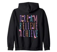 Mentalidad Positiva Motivación Sueño Creer Lograr Mariposa Sudadera con Capucha