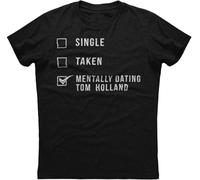Mentally Dating Tom Holland Mens Short Sleeve New Cotton Black T-Shirt Black
