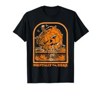 Mentally Halloween Pumpkin Sarcastic Retro Funny Adult Humor Camiseta