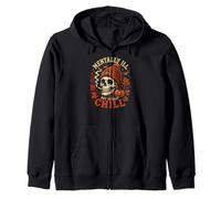 Mentally Ill But Totally Chill Calavera Otoño Halloween Sudadera con Capucha