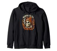 Mentally Ill But Totally Chill Calavera Otoño Halloween Sudadera con Capucha