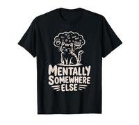 Mentally Somewhere Else Cat Coffee Books Lover Camiseta