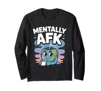 Mentalmente AFK Socialmente Desconectado Divertido Ansiedad TDAH Humor Manga Larga