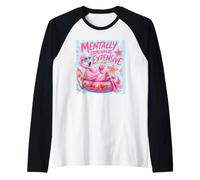 Mentalmente en algún Lugar costoso Flamingo Tropical Resort Camiseta Manga Raglan