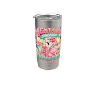 Mentalmente en algún lugar costoso Flamingo vacaciones de crucero de verano Vaso térmico de acero inoxidable de doble pared
