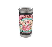 Mentalmente en algún lugar costoso Flamingo vacaciones de crucero de verano Vaso térmico de acero inoxidable de doble pared