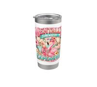 Mentalmente en algún lugar costoso Flamingo vacaciones de crucero de verano Vaso térmico de acero inoxidable de doble pared