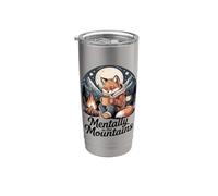 Mentalmente en las montañas Cozy Fox Camp Vaso térmico de acero inoxidable de doble pared