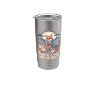 Mentalmente en las montañas Cozy Fox Camp Vaso térmico de acero inoxidable de doble pared