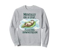 Mentalmente En Una Hoja Flotando Aguas Bajas Nutria Mindfulness Sudadera