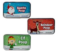 Mentas navideñas para excrementos - Novedad Navidad caramelos menta latas regalos de broma (juego de 3) divertida idea de relleno de calcetines de Navidad para adultos, adolescentes y niños