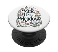 Mente Como Un Prado Calma Naturaleza Flores Mariposas Zen PopSockets PopGrip Adhesivo