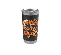 Mente Cuerpo Alma Yoga Meditación Instructor Bienestar Cita Vaso térmico de acero inoxidable de doble pared
