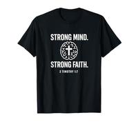Mente fuerte. Fe fuerte. Motivacional 2 Timoteo 1:7 Camiseta