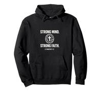 Mente fuerte. Fe fuerte. Motivacional 2 Timoteo 1:7 Sudadera con Capucha