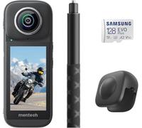 Mentech PanoX V3 - Cámara de acción impermeable 8K 360, foto 12K 360, transmisión 5s, edición en cámara, efecto de palo selfie invisible, estabilización, GPS integrado, pantalla táctil de 3 pulgadas