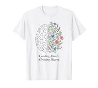 Mentes Guiando Corazones Crecientes Cerebro Floral Salud Mental Camiseta