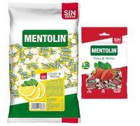 Mentolín caramelos duros limon melisa s/a bolsa 1kg y de regalo fresa menta s/a bolsa 100g