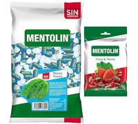 Mentolín caramelos duros menta suave s/a bolsa 1kg y de regalo fresa menta 150g