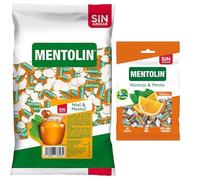 Mentolín caramelos duros miel mentol s/a bolsa 1kg y de regalo naranja s/a 100g