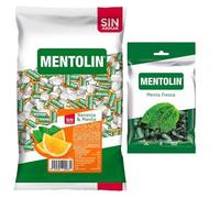 Mentolín caramelos garganta naranja s/a bolsa 1kg y de regalo menta fresca bolsa 200g