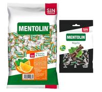 Mentolín caramelos garganta naranja s/a bolsa 1kg y de regalo regaliz s/a bolsa 100g