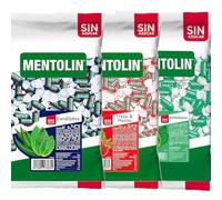 MENTOLIN PACK 3 Kg caramelos sin azúcar para la tos Eucaliptus & Fresa Menta & Hierbabuena