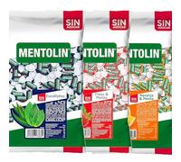 MENTOLIN PACK 3 Kg caramelos sin azúcar para la tos Eucaliptus & Fresa Menta & Naranja