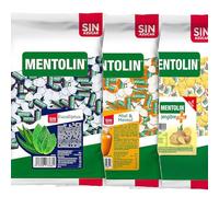 MENTOLIN PACK 3 Kg caramelos sin azúcar para la tos Eucaliptus & Miel Mentol & Plus Jengibre