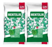 MENTOLÍN pack de 2 kg de caramelos duros sabor hierbabuena sin azúcar, 2x1kg