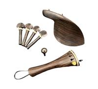 Mentonera para violín 1 Juego de accesorios madera ébano for violín 4/4, pieza trasera, clavijas afinación, pasadores, reposapiés y soporte for barbilla(Color 3)