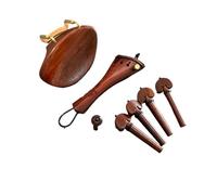 Mentonera para violín 1 Juego de accesorios madera ébano/palo rosa/azufaifa for violín 4/4, pieza trasera, clavijas afinación, reposapiés y soporte for barbilla(Color 1)