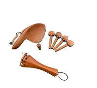Mentonera para violín 1 Juego de accesorios madera ébano/palo rosa/azufaifa for violín 4/4, pieza trasera, clavijas afinación, reposapiés y soporte for barbilla(Color 8)